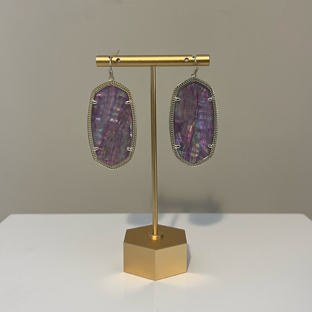 Kendra Scott Gold Danielle Earrings in Lilac Abalone